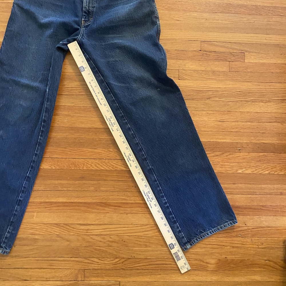 Dickies Jeans Mens 38x34 Blue Denim Straight Leg Workwear 5 Pocket Zip Fly Faded - Picture 7 of 15